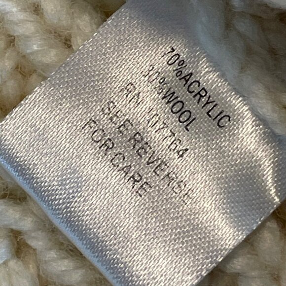 One Girl Who Cable Knit Cardigan Wool Sweater With Chunky Buttons & Ribbed - Picture 5 of 11